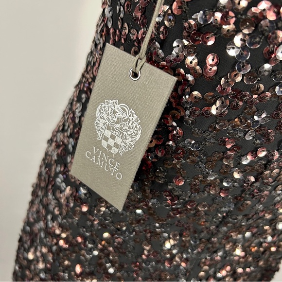 Vince Camuto Sparkling Black and Pink Mini Dress - Picture 4 of 15